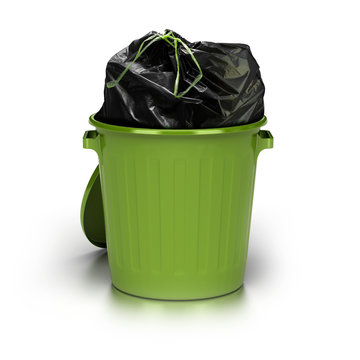 poubelle verte pleine, surconsommation, déchets