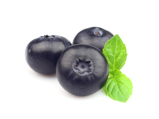 Sweet berry with leaves of mint