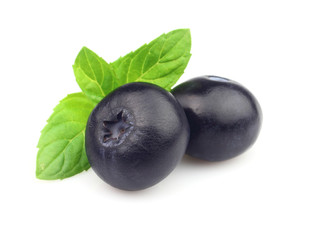 Two berry with leaves