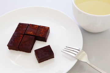 delicious handmade sweet chocolate with green tea