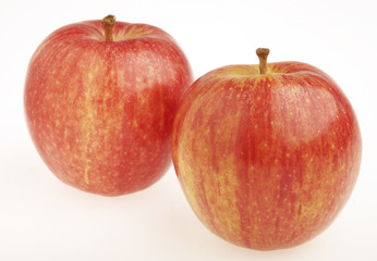 Star king red apple on white background.