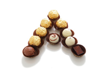 chocolate with  A character shape