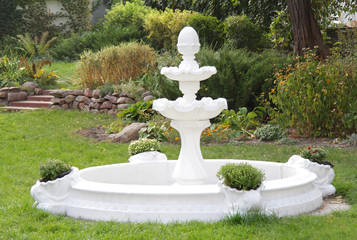 decorative fountain in the garden