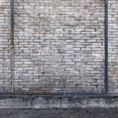 Old brick wall in an abandoned factory