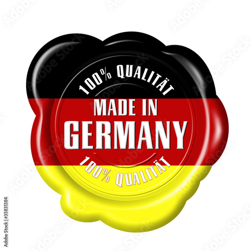 "siegel made in germany 100% qualität" Stockfotos und lizenzfreie