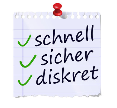 schnell sicher diskret button