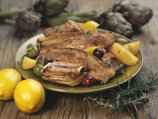 Poitrine de porc aux citrons confits