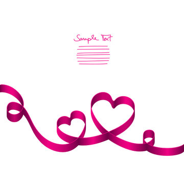 Pink Ribbon 2 Hearts & Swirls