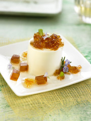 Sorbet de mamia à la gelée de vin blanc à l'orange