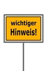 wichtiger Hinweis