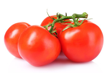 Beautiful fresh tomatoes isolated on white