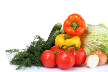 beautiful vegetables isolated on white