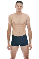 healthy fit young man islated on white background