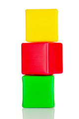 bright blocks isolated on white
