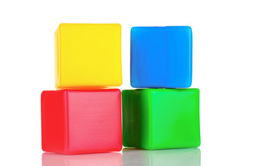 bright blocks isolated on white