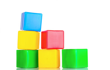 bright blocks isolated on white