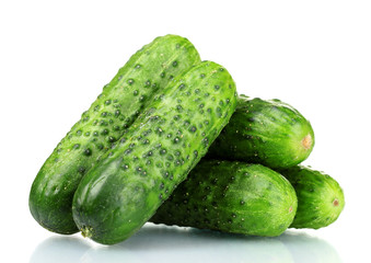 Cucumbers isolated on white