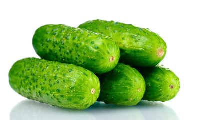 Cucumbers isolated on white