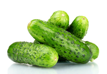 Cucumbers isolated on white