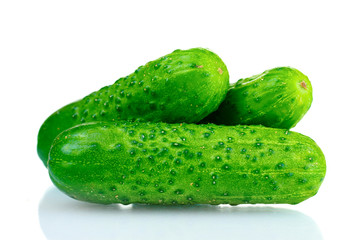 Cucumbers isolated on white