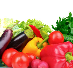 Fresh vegetables isolated on white