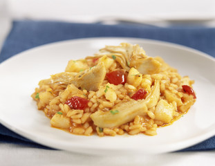 riz à la seiche et aux artichauts