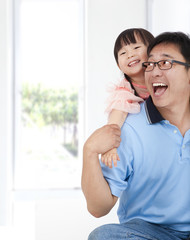 happy family lifestyle . father and little girl.