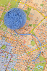 Ball wool on map