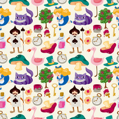 seamless Alice in Wonderland pattern