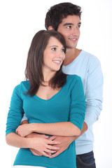 Studio shot of a young couple