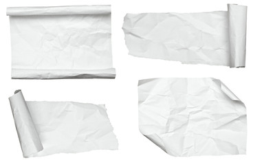 white crumpled  paper with curled edge