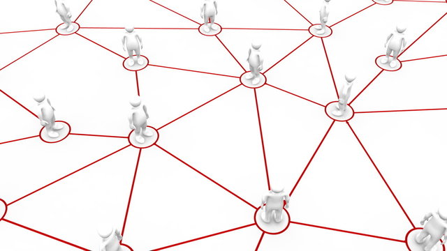 White 3d-men connecting to each other