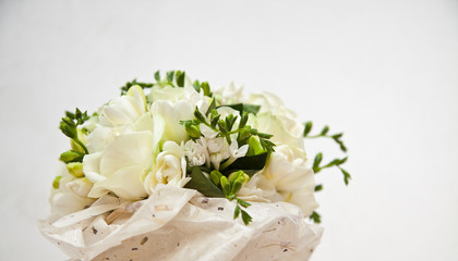 Bridal bouquet of roses in handmade paper