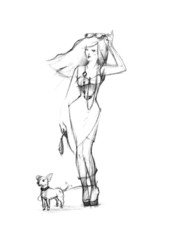lady with a doggy