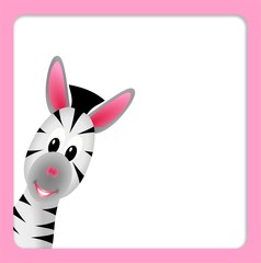 bitmap illustration of cute little zebra on white background
