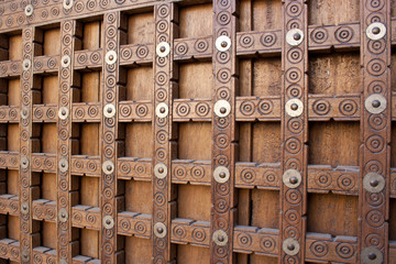 Traditional wooden door in Timbuktu.