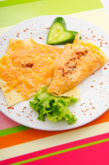 Pancakes stuffed with mashed pumpkin