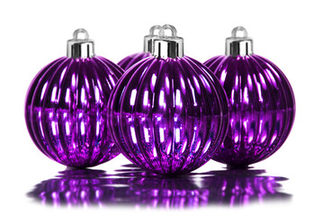 Purple christmas decoration baubles