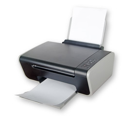 Printer isolated on white background