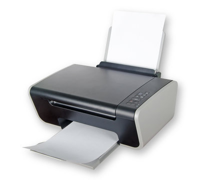 Printer isolated on white background