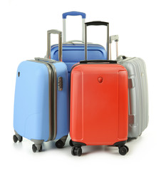 Luggage consisting of suitcases isolated on white