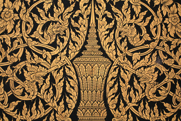 Ornament: Ancient Thai craft pattern on wall