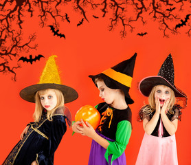 Halloween group of children girls costumes