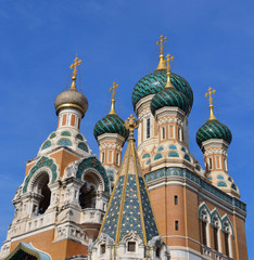 Fototapeta na wymiar Russian Church in Nice, France