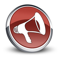 Red 3D Style Icon "Megaphone / Announcement Symbol"