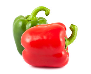Red and green sweet pepper