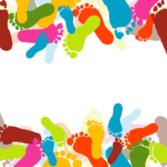 Prints of foots of the child, vector