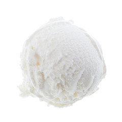Eine weiße Kugel Eis auf weißem Hintergrund
