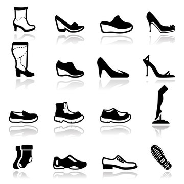 Icons set Footwear