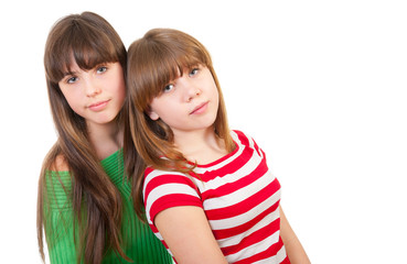 Full-length portrait of two girls
